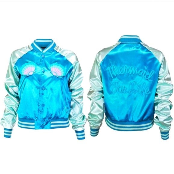 🧜‍♀Iron Fist Mermaid For Life Bomber Jacket🧜‍♀️ - Picture 3 of 16